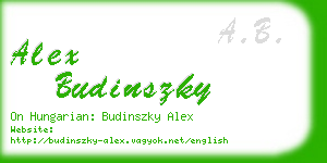 alex budinszky business card